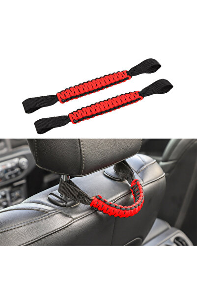 choice2 2PCS Red For Jeep Wrangler JK TJ JL Car Grab Door Handle Bar Grip Bar...