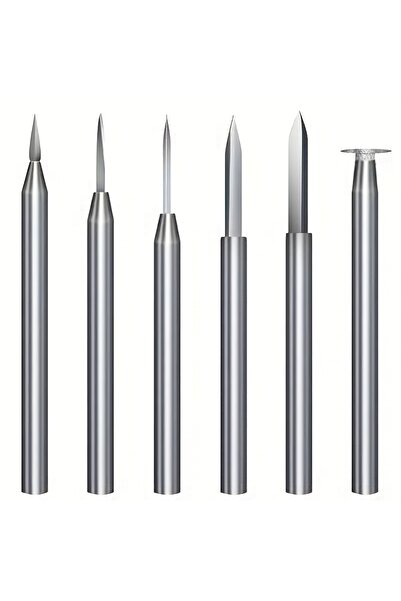 Choice 6pcs Wood Carving Drill Bits Set for Rotary Tool 6Pcs Engraving Drill ...