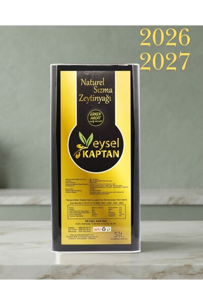 Veysel Kaptan Filtresiz Ayvalık Erken Hasat Natürel Sızma Zeytinyağı 5lt