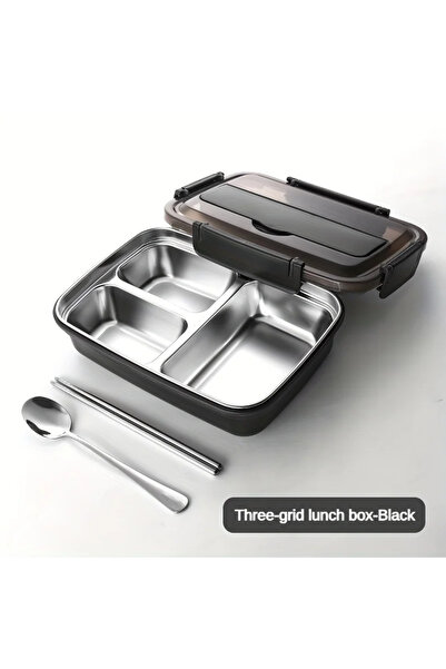 Choice black Leak-Proof Stainless Steel Lunch Box With 3/4 Compartments - Dur...