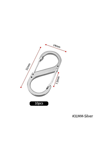 Choice 31MM-Silver(10pcs) 10Pcs S Type Mini Keychain Hook Stainless Steel Car...