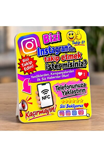 Genel Markalar İnstagram NFC Yorum Kartı 5 Yıldız Yorum Toplar