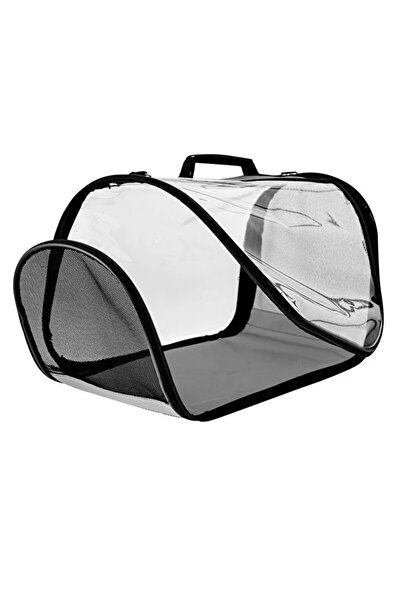 Ksburda Kedi Köpek Taşıma Çantası Şeffaf Seyahat Evcil Hayvan Çantası Büyük Boy Şeffaf Flybag- kırmızı