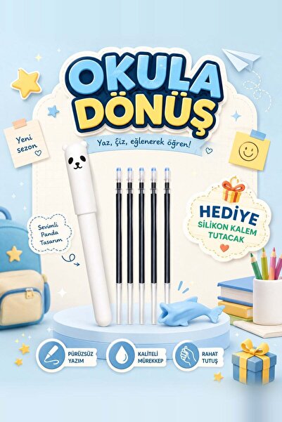 KİDSLAR Sihirli Kalem Seti - Okula Dönüş | 5 Yedek Mürekkep + Silikon Tutacak
