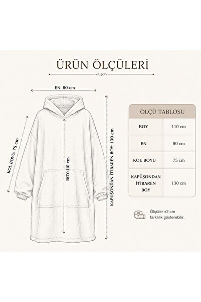 Mulberry Wellsoft Kapşonlu Giyilebilir Tv Battaniyesi Unisex Over Size