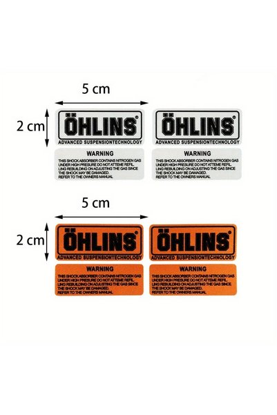 Choice5 White Orange 2 Colors Reflective OHLINS Suspension Shock Stickers Mot...