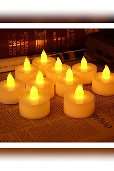 rkm store Led Mum A Kalite Premium 10 Adet Ledli Mum Model Işıklı Tealight Mu...
