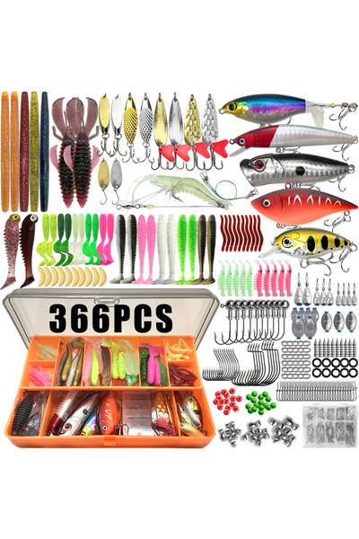 choice2 DD-366A-J4006 86/88/136/149/366pcs Fishing Lure Kit For Trout/Pike/Ba...