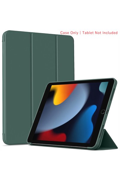 Choice20 iPad 8th (10.2-inch) YT Dark Green Tri-fold Flip Case For iPad 7th 8...