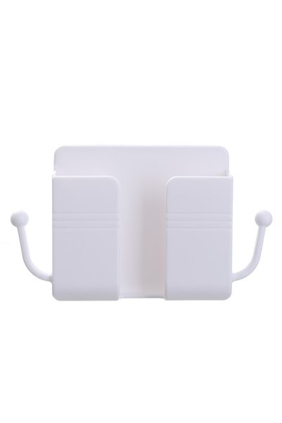 Choice4 White Plastic phone holder! Wall mounted plug bracket, no drilling or...