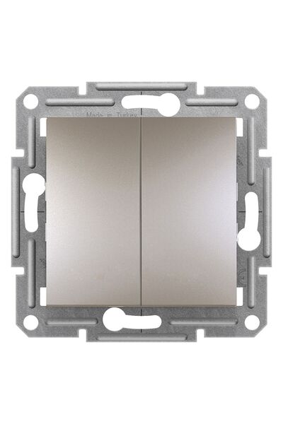 Schneider Electric Asfora Plus Ikili Vavien Bronz, Vidasız, Çerçevesiz