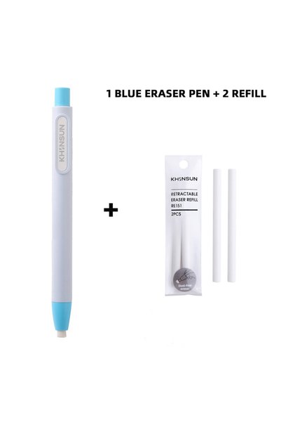 Choice1 Combo C Press Eraser Pen with Replaceable Core Retractable and Pushab...