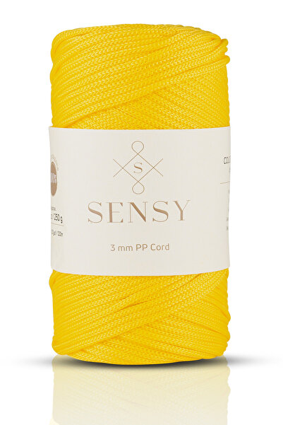 SENSY 3 Mm - 250 gr Polyester Makrome Ipi Sarı 120 M Polyester Makrome Ip Sup...