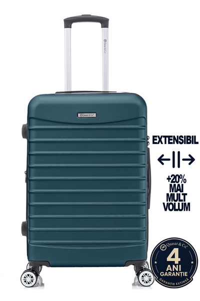 Quasar & Co. Troler Mediu Extensibil, troller Line, 66x45x28-33cm, bagaj de c...
