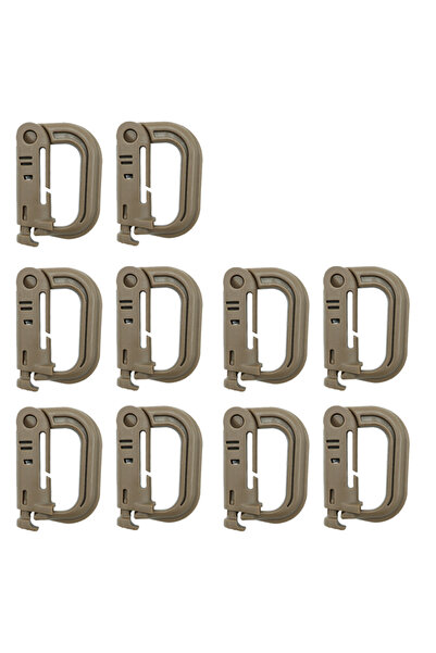 Choice11 TAN-10pcs 10/5/3/1PCS Outdoor Molle Carabiner D Locking Ring Plastic...