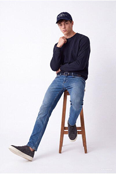 PAULMARK Men's High Waist Straight Leg Jeans