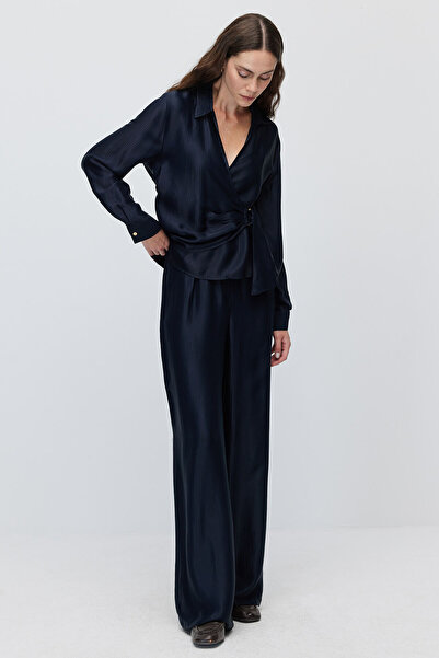 PAULMARK Women's Textured High Waist Wide Leg Pants