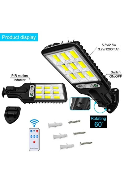 Choice4 مصباح جداري خارجي LED قوي يعمل بالطاقة الشمسية مع 108 مصباح COB، قابل...