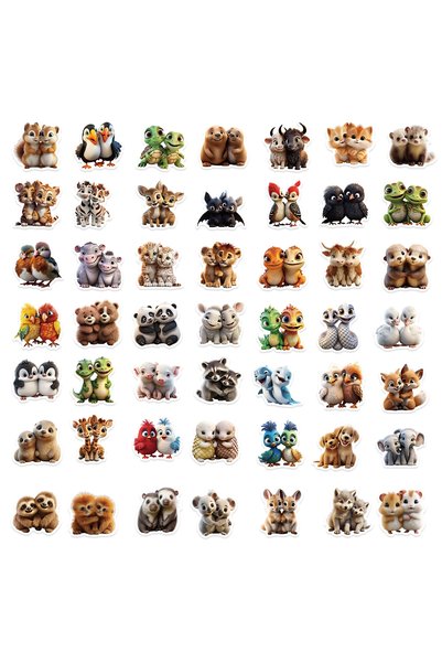 Choice1 SJS245-55pcs 50pcs Cute Childrens Book Paintings Animals Stickers Aes...