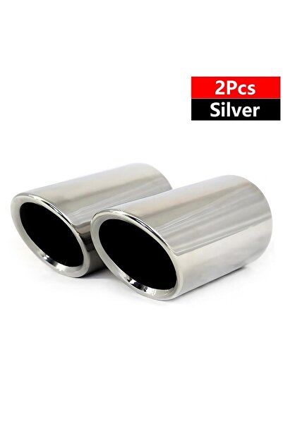 Choice6 2pcs Silver Stainless Steel Car Exhaust Pipe Muffler Tip Tailpipe Exh...