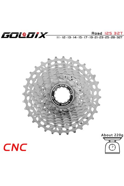 Choice كاسيت دراجة طريق خفيفة الوزن للغاية من GOLDIX 11-32T فضية اللون بتحكم ...