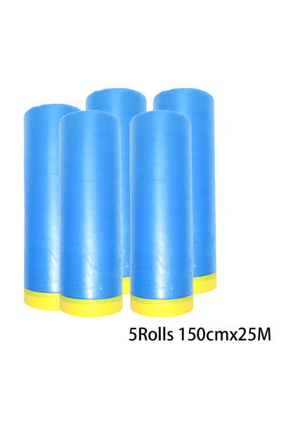 Choice 5 Rolls 5 Rolls Masking Film for Painting Pre-Taped Drop Cloth PE Film...