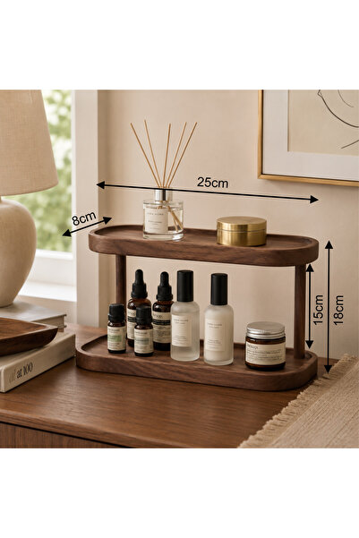 ka tasarım NORA Shelf 25cmx10cm Ahşap makyaj düzenleyici, parfüm standı, maky...