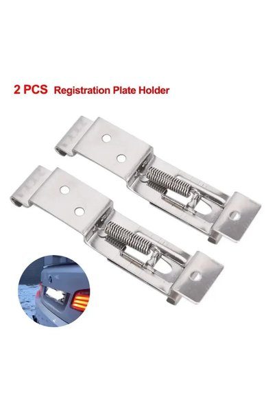 Choice Silvery- 2 PCS 2/4/6PCS Rectangular Car License Plate Spring Loaded St...