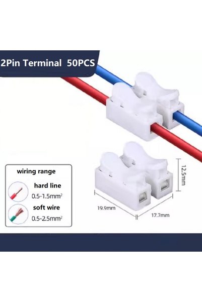 Choice4 20Pcs 2Pin Quick Wire Connectors 1P 2P No Soldering Required Spring C...