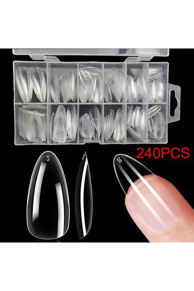 Choice 240 Transparent 120/240 Pieces Long Soft Gel Nail Stickers, Transparen...