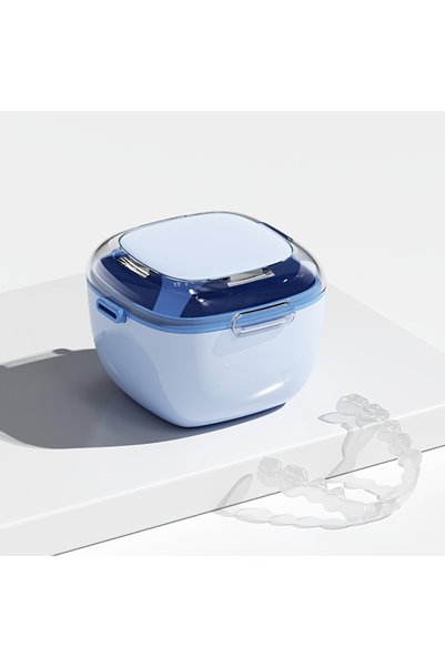 Choice1 Light blue 1pc Enture Storage Box Denture Elderly Portable Soak Box I...
