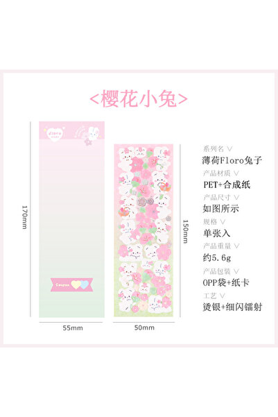 Choice16 16 Korea Ins Mint Floro Rabbit Series Gooka Sticker Hot Silver Laser...
