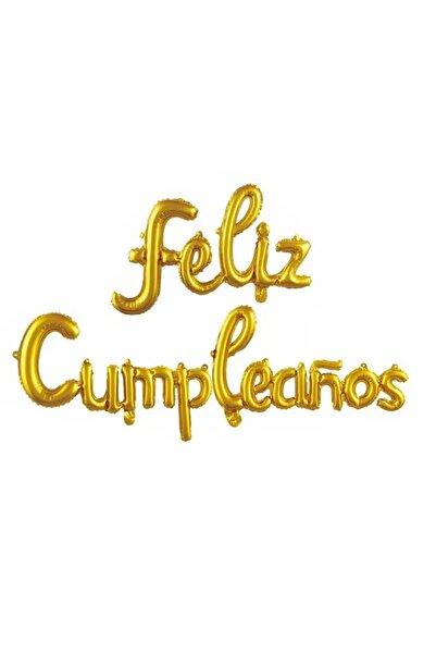 Choice 16INCH Gold 16-inch Spanish Happy Birthday Foil Balloon Set Birthday P...