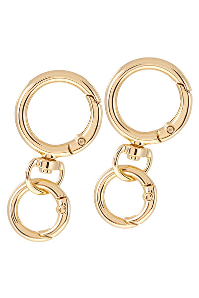 Choice 10 Sets Golden 2/5/10 Sets Round Spring Snap Carabiner Clip O Rings Sw...