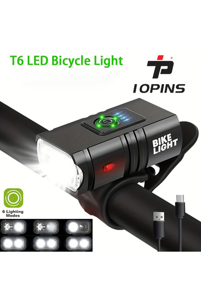 Choice ضوء دراجة LED أسود جديد بقوة 1000 لومن مع شاشة عرض للطاقة وشحن USB، مص...