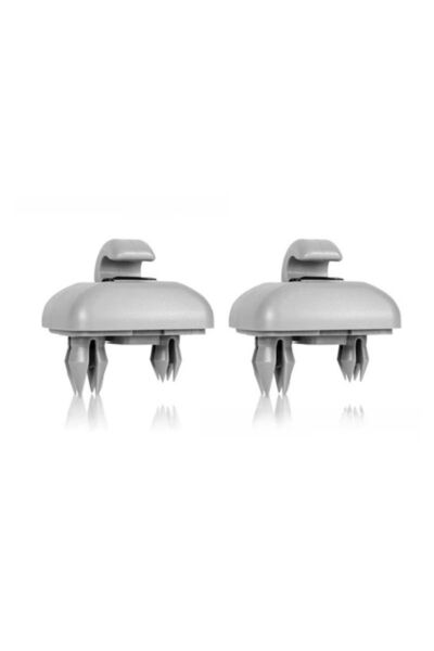 Choice Grey 2Pcs Car Sun Visor Clip Gray Interior Hanger Hook Clip Bracket fo...