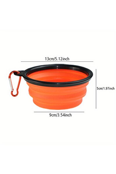 Choice Orange Dog Folding Bowl Portable Dog Travel Bowl Dog Food Water Bowl f...