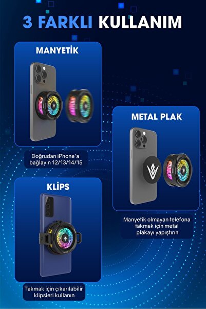 ZOİNCO Cold Dome Telefon Soğutucu Radiatörlü fan - Tablet & Telefon Uyumlu