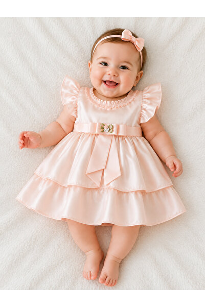 Petite Ponpon Baby فستان Pompom Baby Girl هدية لحديثي الولادة فستان Mevlüt