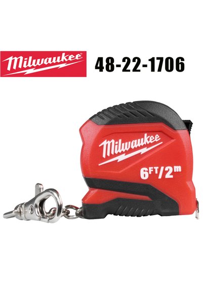 Choice 48-22-1706 Milwaukee 48-22-1706 6ft/2m Keychain Tape Measure Delicate ...