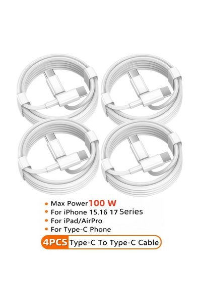 Choice Type-C to Type-C 1 M 4 Pcs 4PCS PD 100W TYPE C to Type C Cable For IPh...