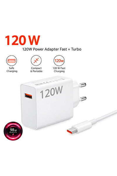 MuhendisTech Xiaomi Uyumlu 120W Type-C Hızlı Şarj Aleti Adaptör ve Kablo Set ...