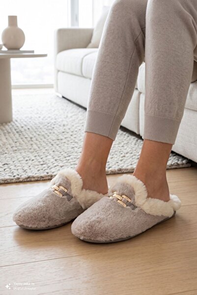 Twigy Diaz Buckle Plush Women's House Slippers Powder 37/41