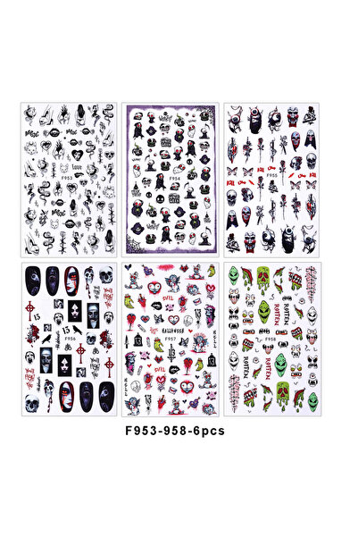 Choice F953-958 2/6 قطع ملصقات أظافر بتصميم ثعبان ثلاثي الأبعاد عين شريرة جمج...
