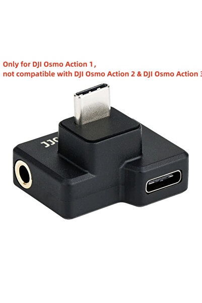 Choice محول ميكروفون JJC USB-C 3.5mm مخصص فقط لكاميرا DJI Osmo Action 1، محول...