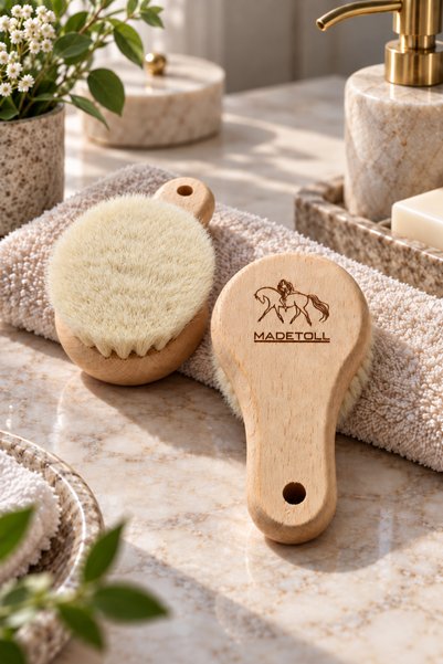 Madetoll 100% Natural Goat Hair Facial Washing Brush - Delicate, Soft, Gentle Cleaning