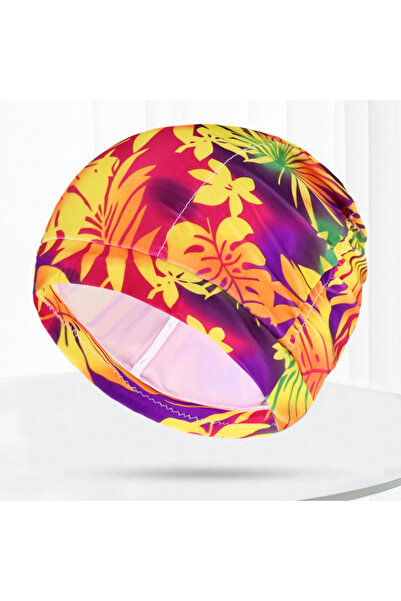 Choice One Size 28 Pleated Fabric Swimming Caps Women Men Flower Heart Stars ...