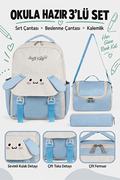 CAKARD Joy's Ki̇ds 3-Piece School Bag Set - Cute Rabbit Design