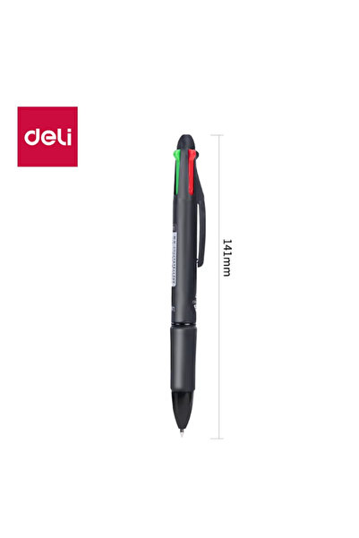 Deli 1pc 4 Colors Ballpoint Pen 0.7 mm Color Ball Pens Blue Black Red Green W...
