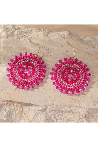 Choice Rose Red Exquisite Floral Design Drop Swing Earrings Vintage Boho Spar...